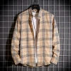 The 2023 autumn new style of men's fashionable checked shirts, long-sleeved Korean-style cool youth shirts available for consignment Specification image